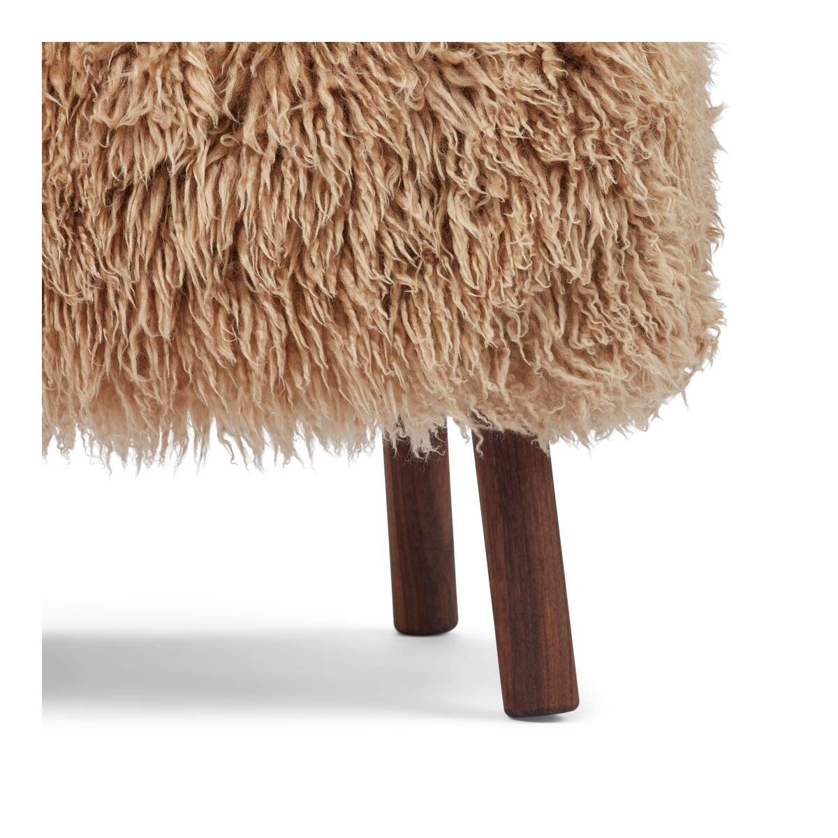 Lammfell Hocker Emil | Premium | Langhaar Honig