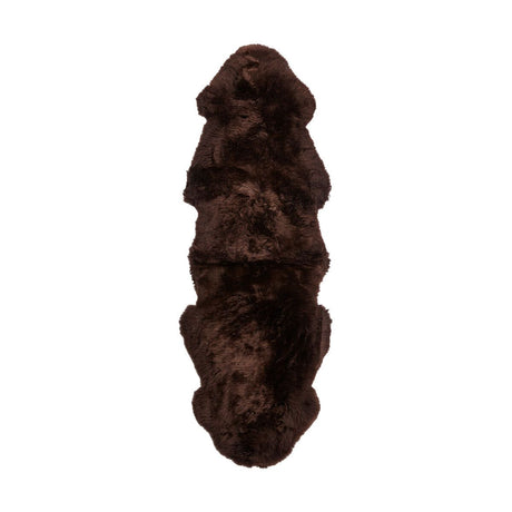 Merino Doppeltes Schaffell | Langhaar | Neuseeland | 160x60 cm Schokolade