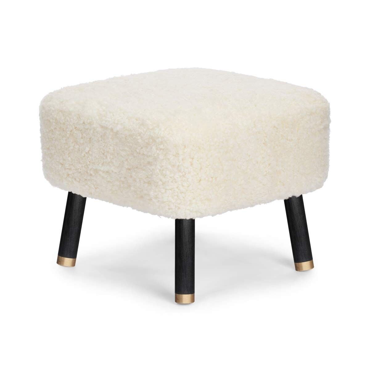 Lammfell Hocker Emil | Premium | Kurzhaar Weiß