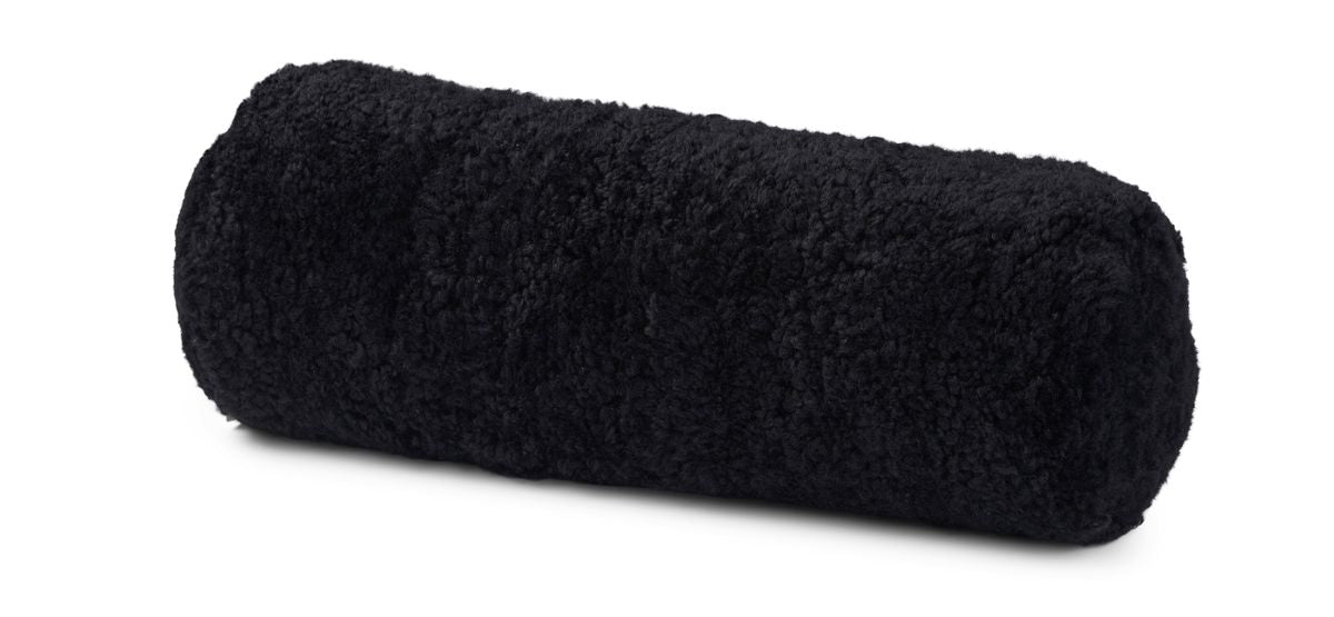 Schaffellkissen | Kurzhaar | 22x58 cm  Schwarz