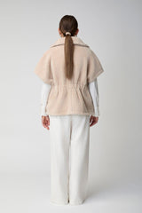 Elvira Poncho | Lammwolle Taupe