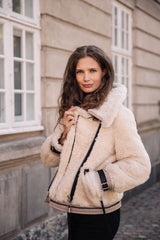 Nicki Jacke | Lammfell, Leder