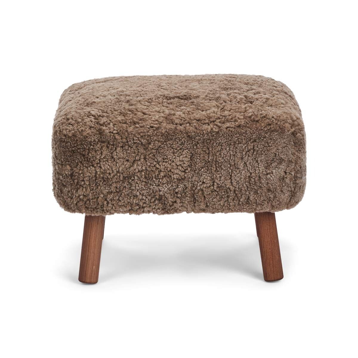 Lammfell Hocker Emily | Kurzhaar | Neuseeland Taupe