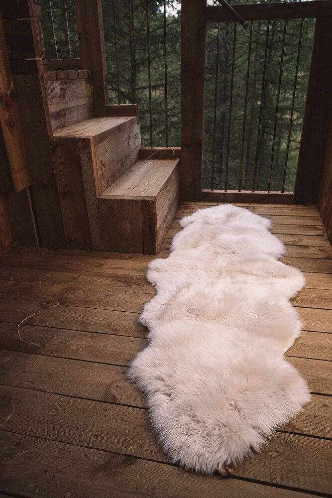 Merino Doppeltes Lammfell | Langhaar | 170x60 cm Weiß
