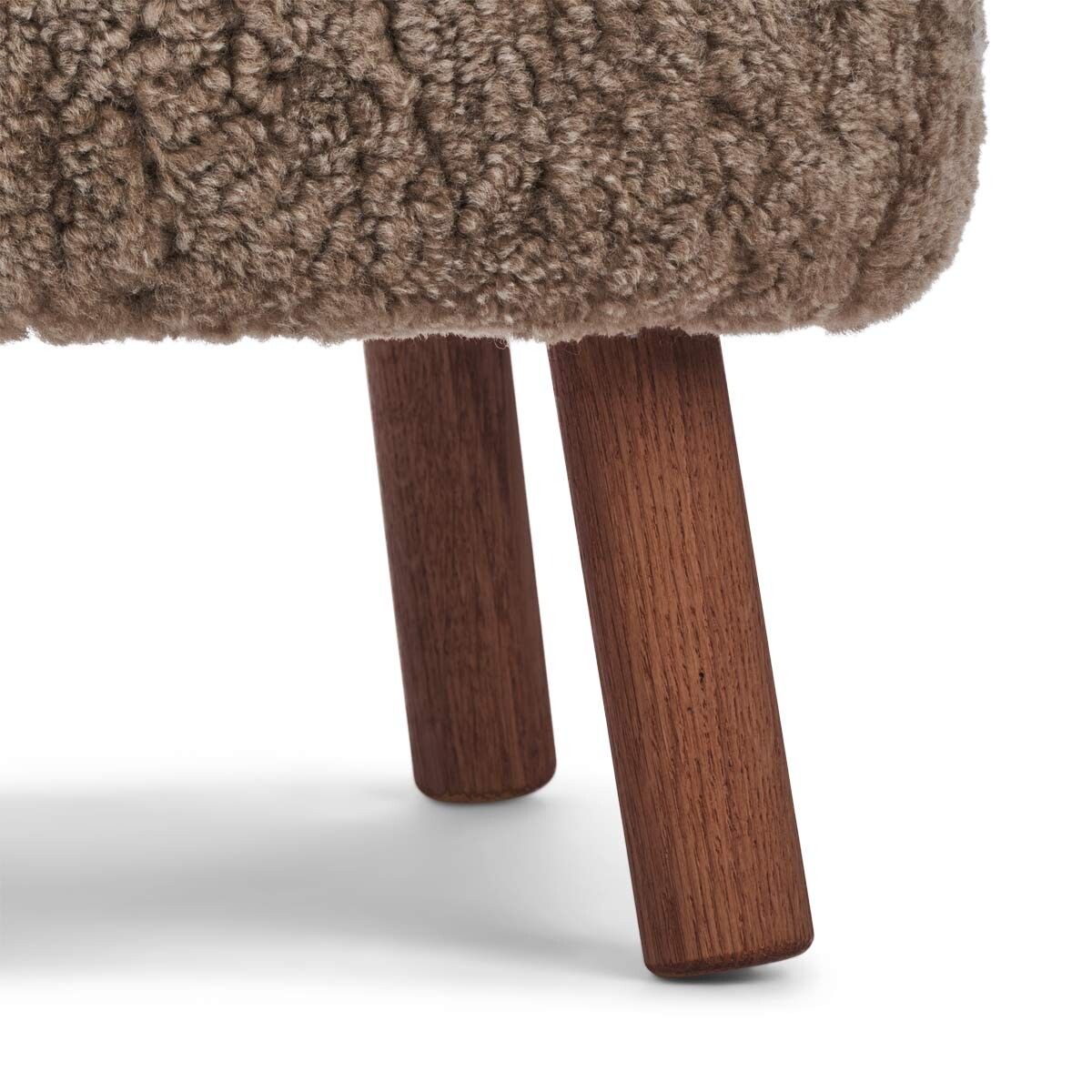 Lammfell Hocker Emily | Kurzhaar | Neuseeland Taupe