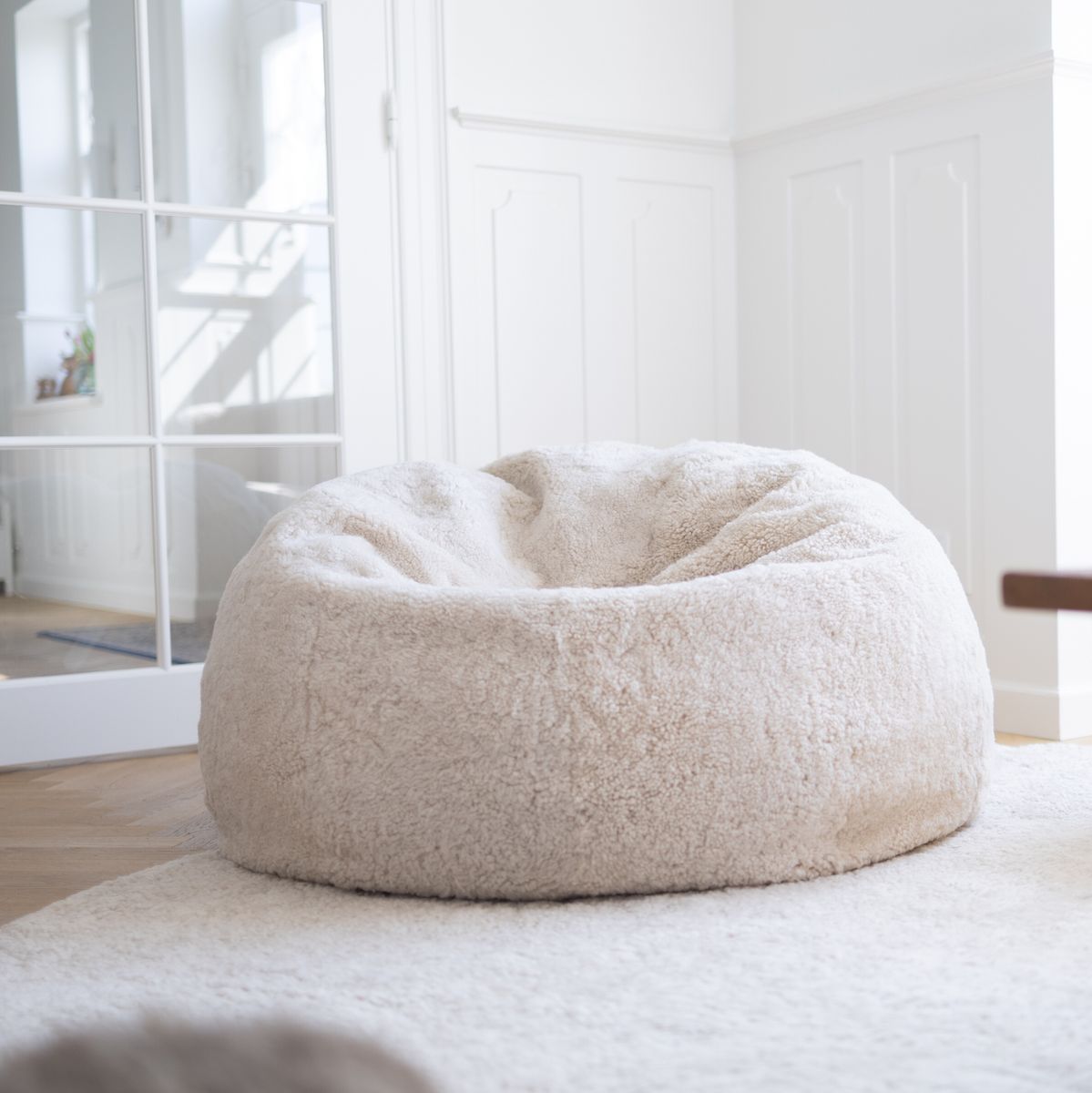 Lammfell Sitzsack | Kurzhaar | Neuseeland | 75x28 cm Anthrazit