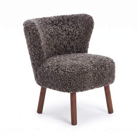 Emily Esszimmerstuhl | Premium Lammfell | Designmöbel Cappuccino