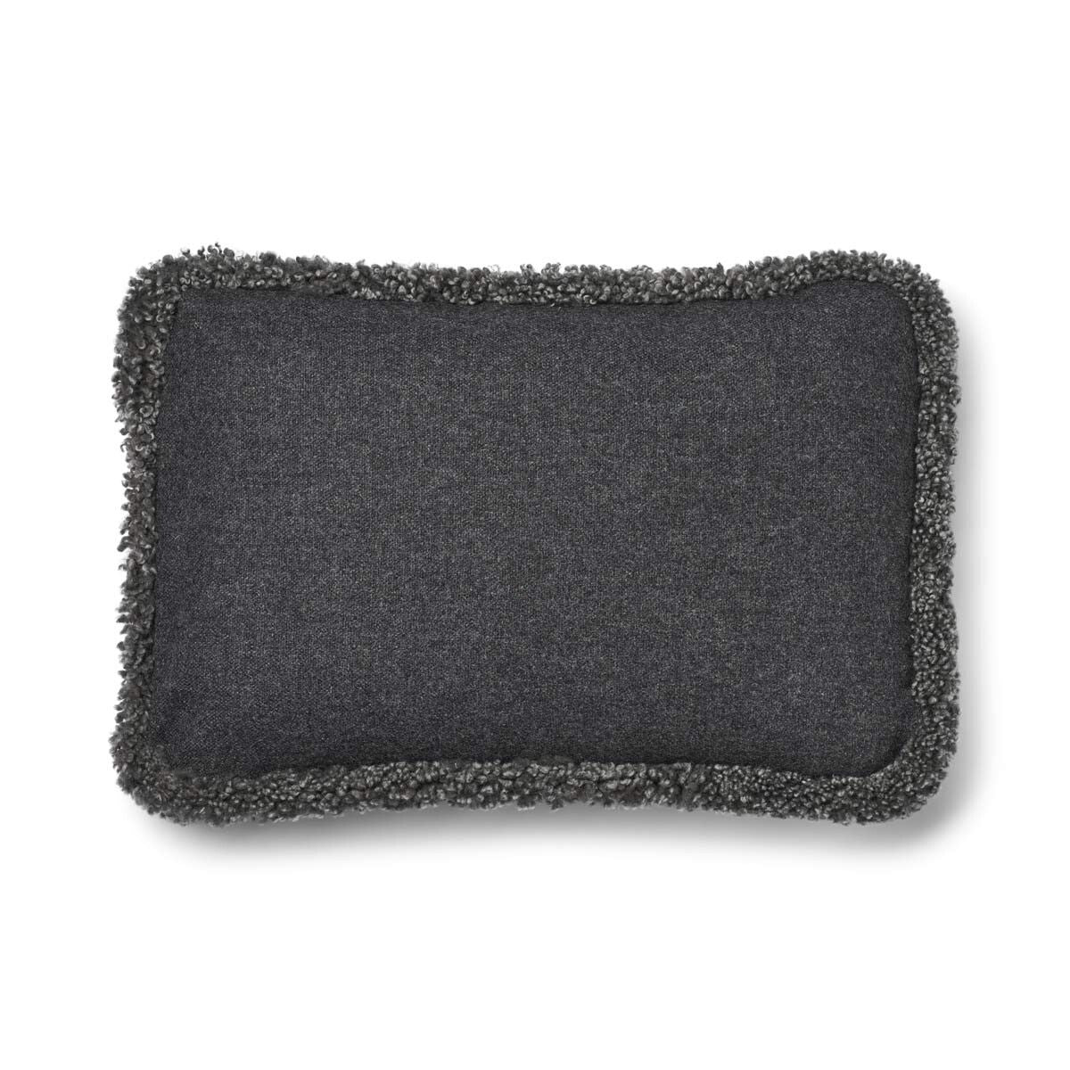 Wollkissen | 100% Wolle | Fellborte | 52x52 cm | 34x52 cm Steingrau/Grafit