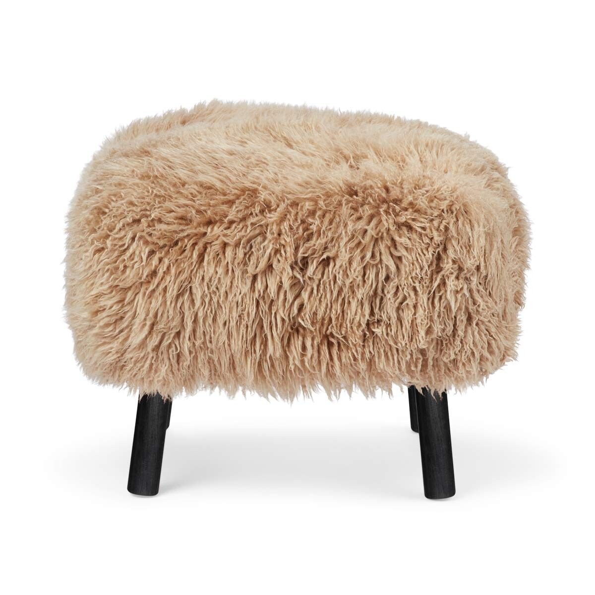 Lammfell Hocker Emil | Premium | Langhaar Honig