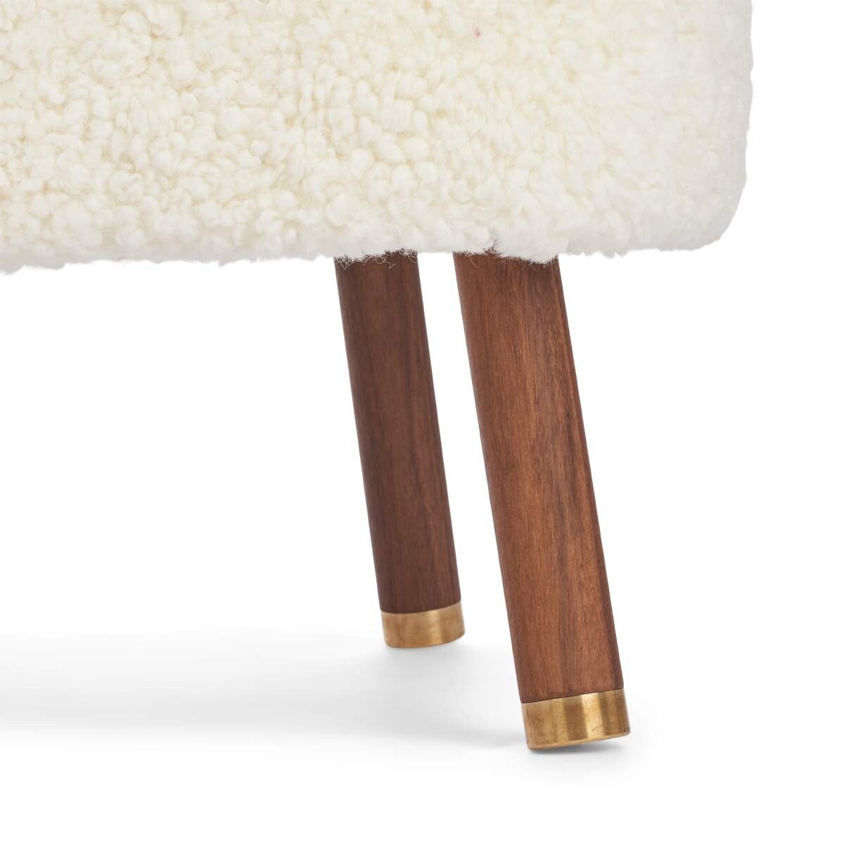 Lammfell Hocker Emil | Premium | Kurzhaar Weiß