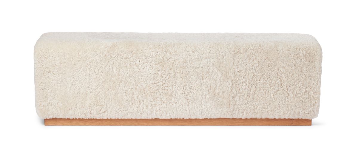 Lammfellbank Benjamin | Kurzhaar | 160x44x52 cm Beige