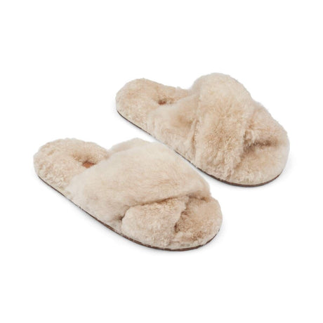 Alpaka Cross Slippers | 100% Alpaka Wolle Leinen