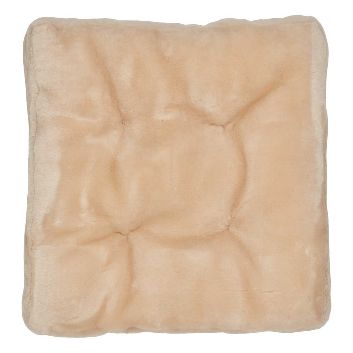 Lammfellkissen | Neuseeland | Mokassin | 45x45 cm Sitzkissen | Sheepskinhouse.ch