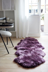 Lammfell Premium | Langhaar | Neuseeland | 180x60 cm Aubergine