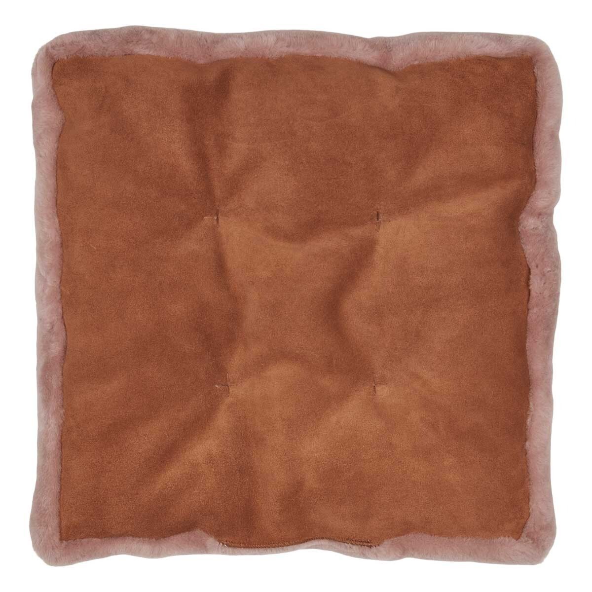 Lammfellkissen | Neuseeland | Mokassin | 45x45 cm Sitzkissen | Sheepskinhouse.ch