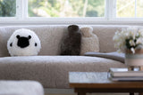 Cute Sheep | Kurzhaar | Neuseeland | Rundes Fellkissen Schwarz/Weiß