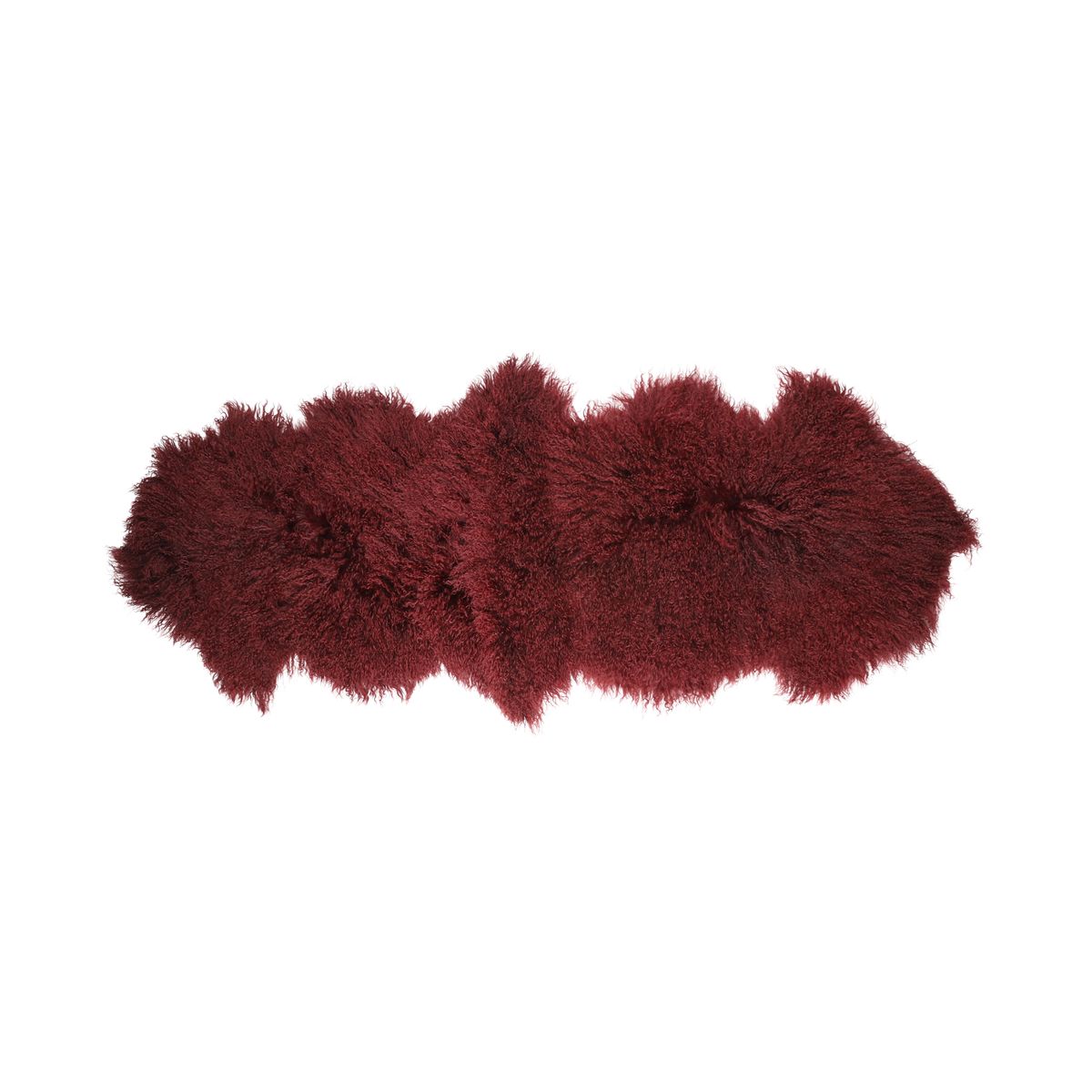 Doppeltes Lammfell | Tibet | 150x55 cm Bordeauxrot