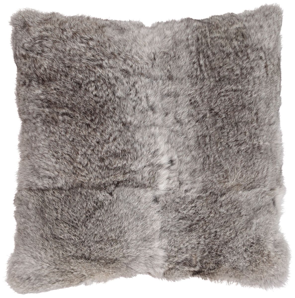 Fellkissen | Kaninchen, Wolle | 40x40 cm Naturgrau