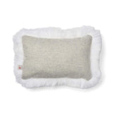 Lammfellkissen | Langhaar | Neuseeland | 100% Wolle | 52x52 cm | 34x52 cm Silber/Elfenbein
