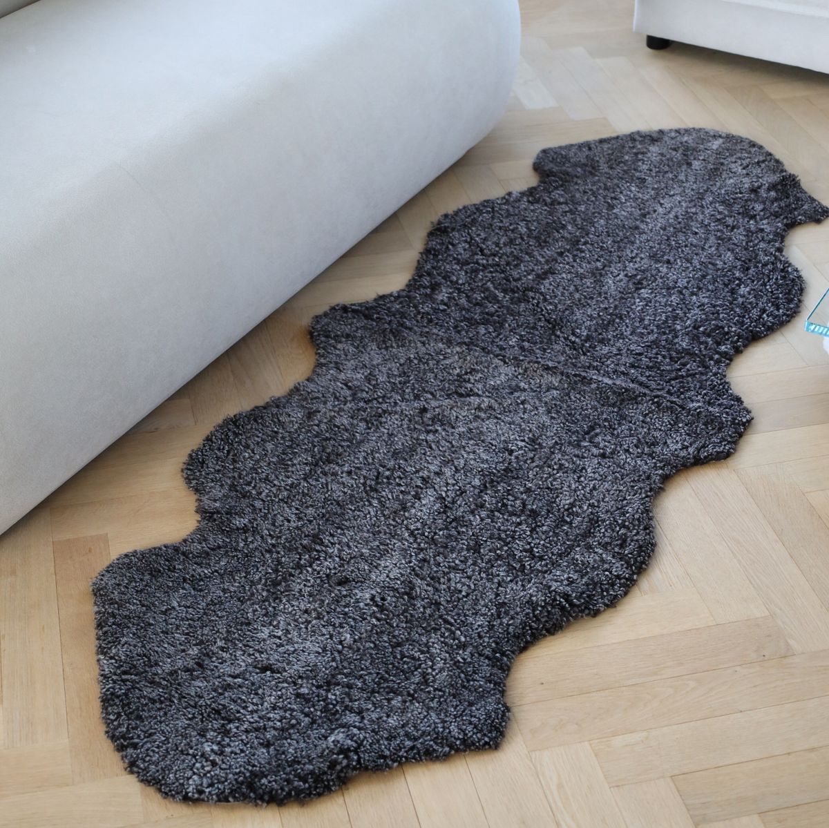 Lammfell Premium | Kurzhaar | Neuseeland | 180x60 cm Anthrazit