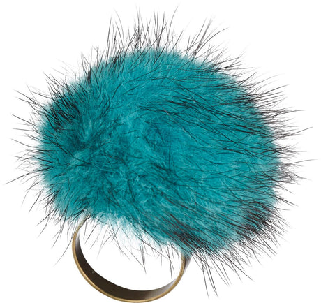 Pompon Ring | Nerz Aqua