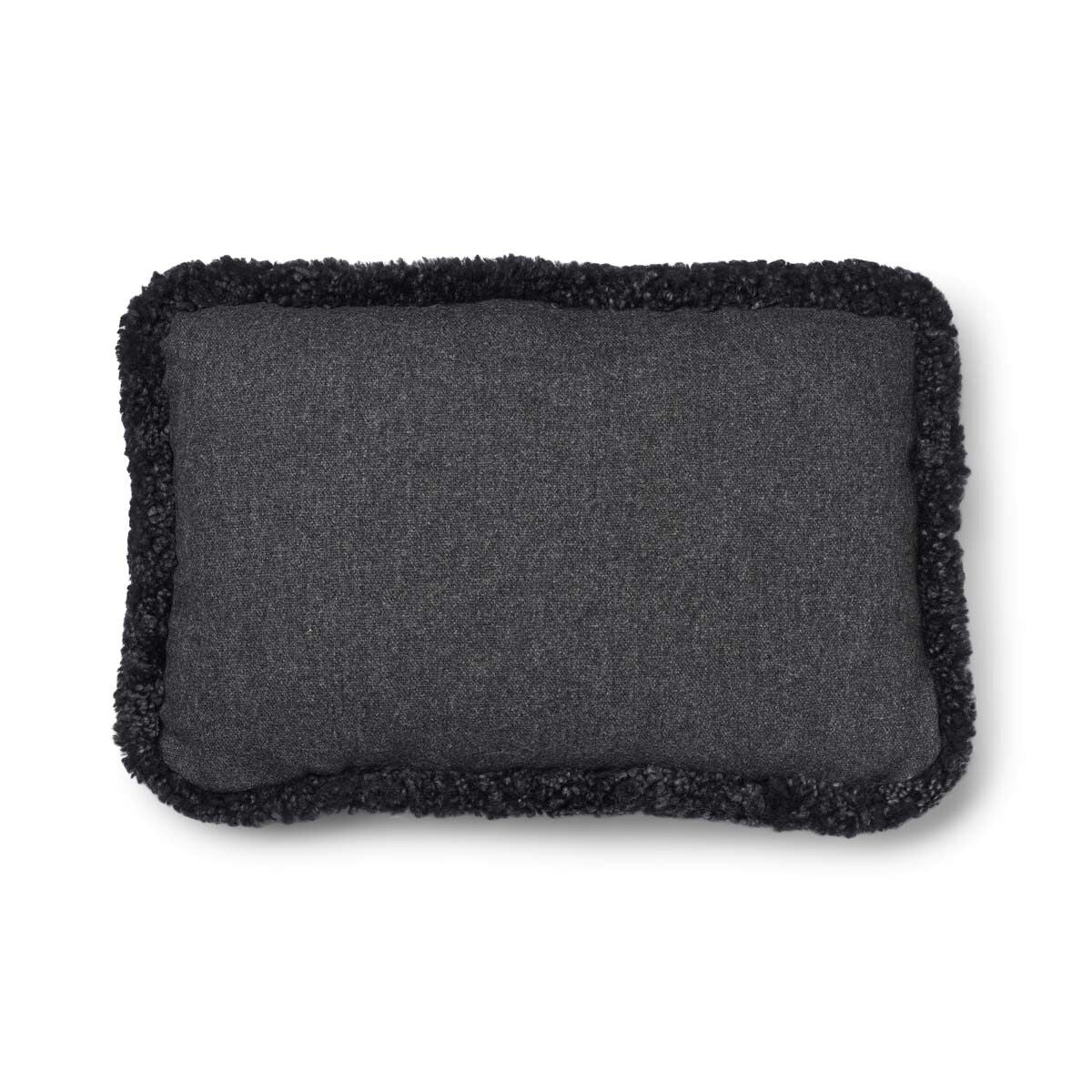 Wollkissen | 100% Wolle | Fellborte | 52x52 cm | 34x52 cm Kohle/Anthrazit