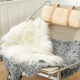 Lammfell Premium | Langhaar | Island | 90x60 cm Naturgrau
