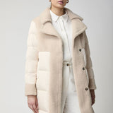Jade Mantel | Daunen, Lammwolle Beige