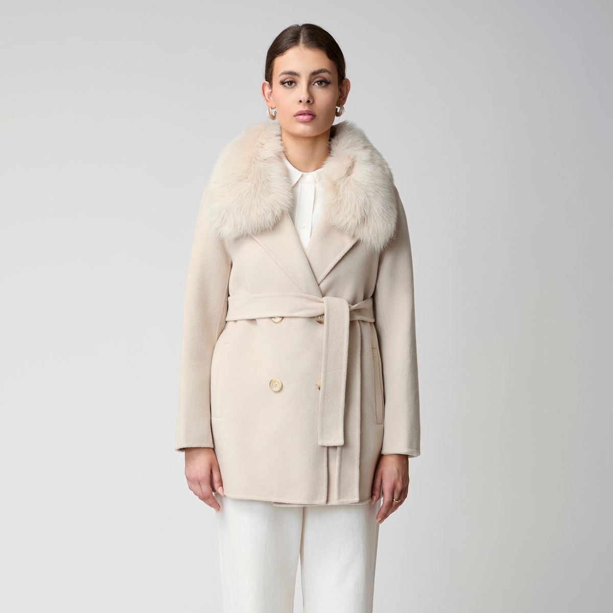 Charlott Mantel | Lammwolle, Fuchs Beige