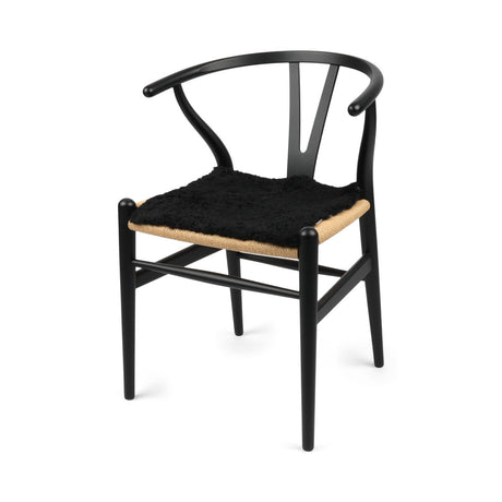 Stuhlauflage | Kurzhaar | Neuseeland | 40x40 cm Schwarz