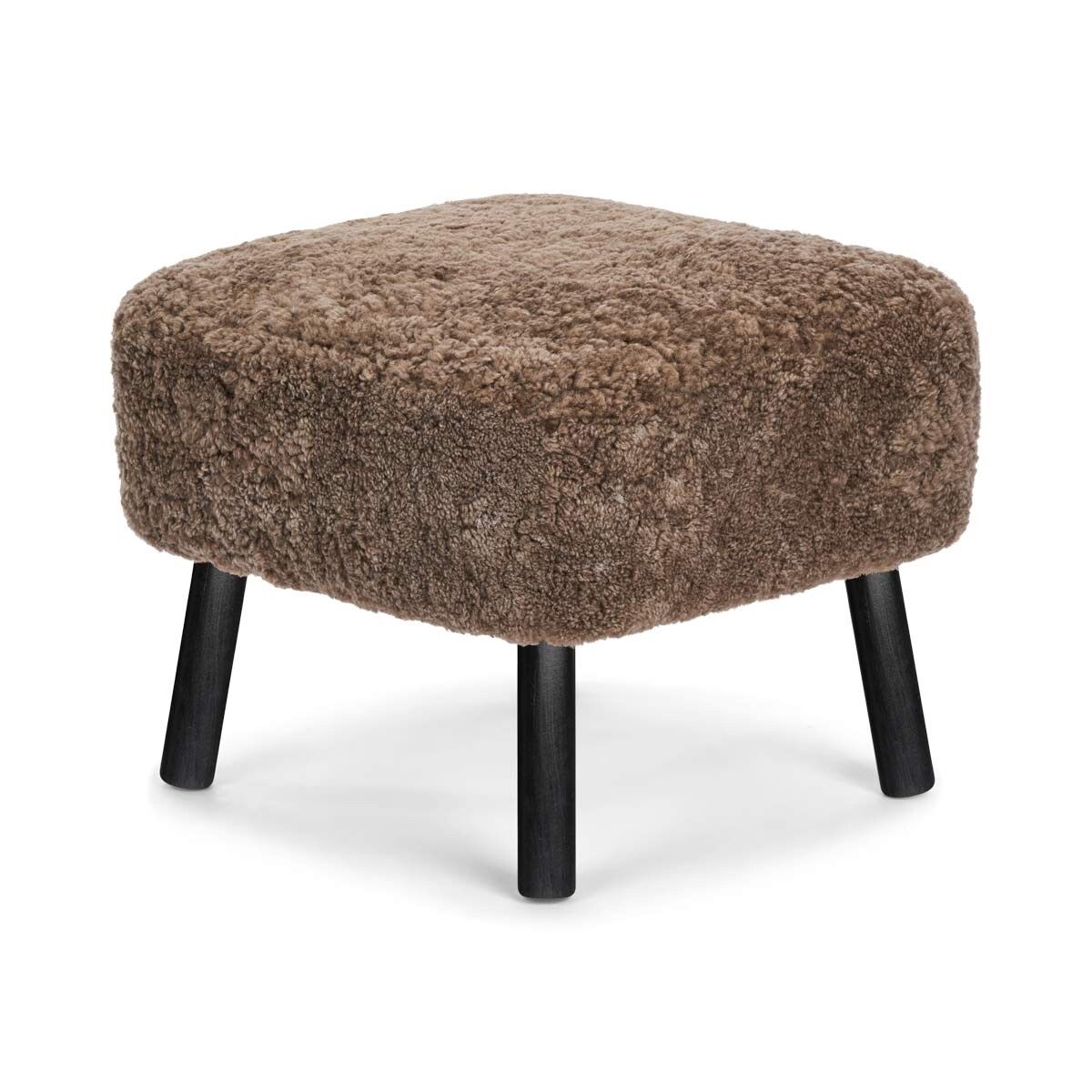 Lammfell Hocker Emil | Premium | Kurzhaar Taupe