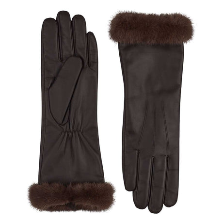Kimberly | Lederhandschuhe | Nerzpelz | Damenhandschuhe Braun