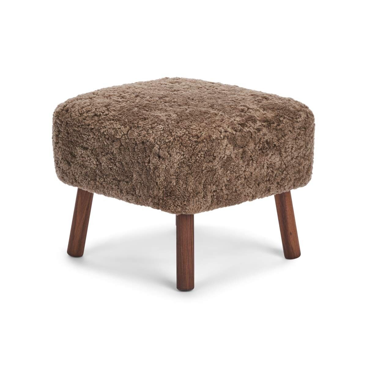 Lammfell Hocker Emil | Premium | Kurzhaar Taupe
