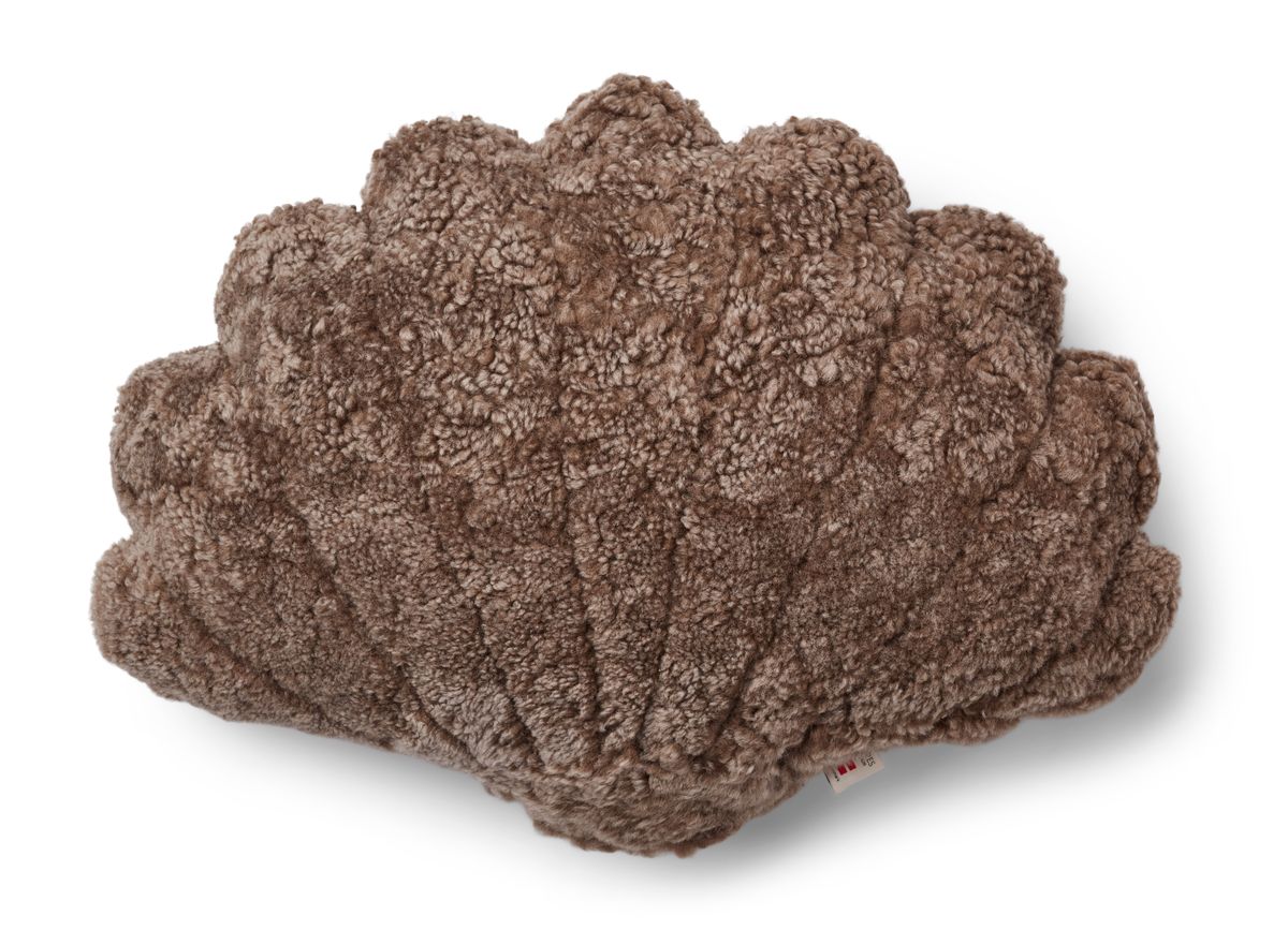 Shell Lammfellkissen | Kurzhaar | Neuseeland  Taupe