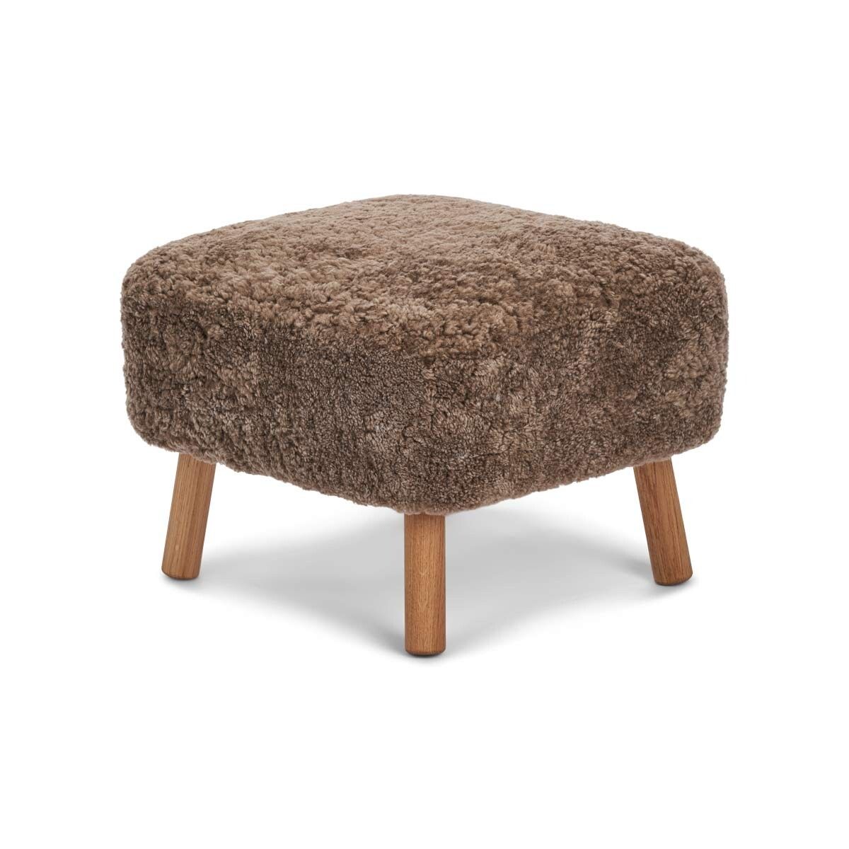 Lammfell Hocker Emily | Kurzhaar | Neuseeland Taupe