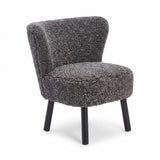 Emily Esszimmerstuhl | Premium Lammfell | Designmöbel Grafit