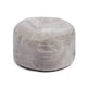 Lammfellpouf  | Neuseeland | Mokassin | D55x36 cm Silber Grau