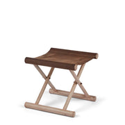Hocker mit Premium Kalbsleder | Teakholz | 40x40x33 cm Stühle | Sheepskinhouse.ch
