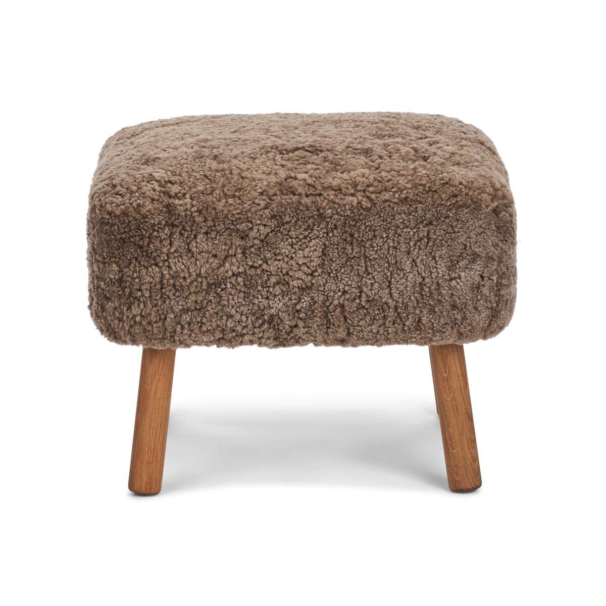 Lammfell Hocker Emil | Premium | Kurzhaar Taupe