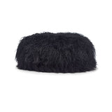 Lammfell Hockerbezug | Tibet | 35x17 cm Schwarz