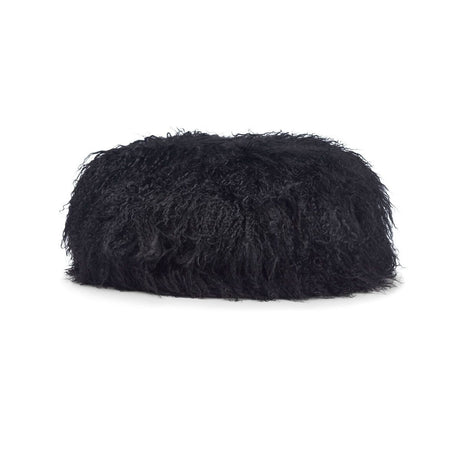 Lammfell Hockerbezug | Tibet | 35x17 cm Schwarz