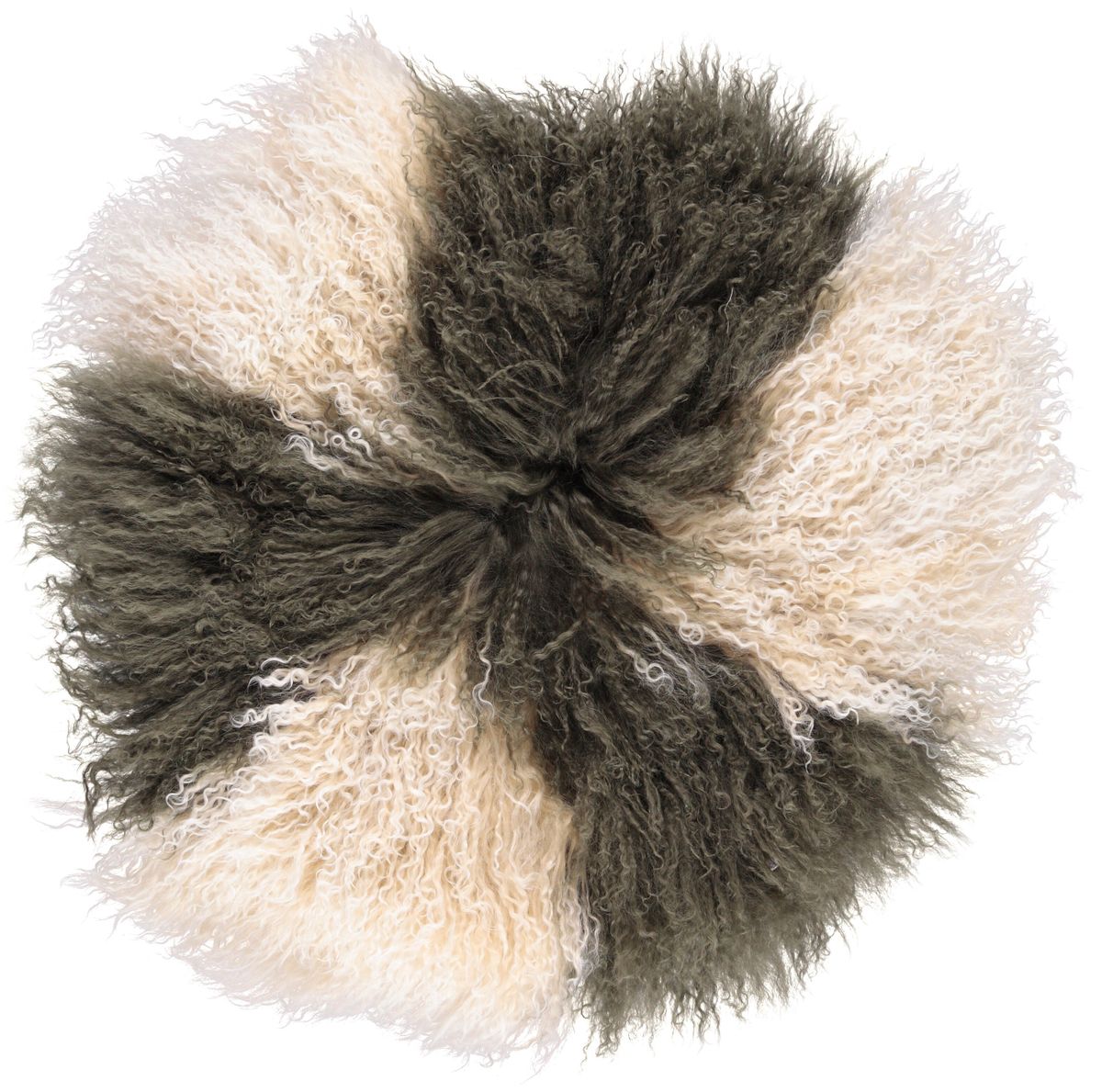 Lammfellkissen | Tibet | D38 cm | D45 cm | D62 cm Arctic Sunrise/Heckengrün