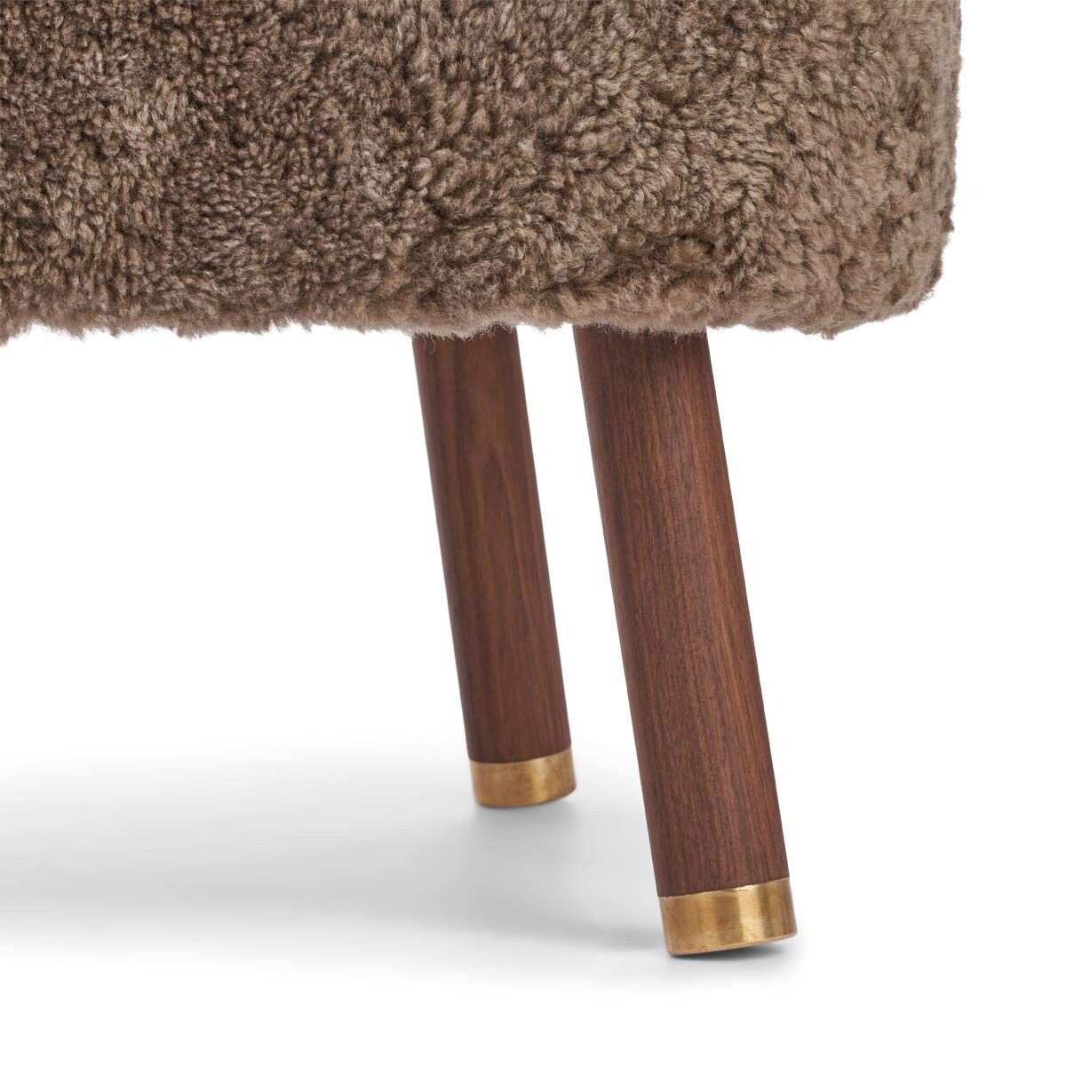 Lammfell Hocker Emil | Premium | Kurzhaar Taupe