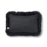 Lammfellkissen | Langhaar | Neuseeland | 100% Wolle | 52x52 cm | 34x52 cm Kohle/Schwarz