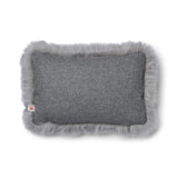 Lammfellkissen | Langhaar | Neuseeland | 100% Wolle | 52x52 cm | 34x52 cm Stein/Hellgrau