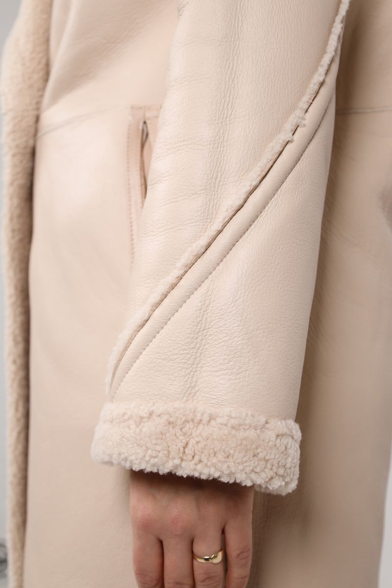 Lammfellmantel Savannah | Damen | Lammwolle Beige