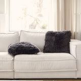 Lammfellkissen Premium | Langhaar | Neuseeland | 50x50 cm Aubergine