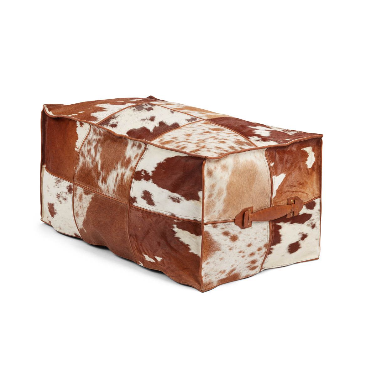 Hocker mit Griff | Brasilien | Hochwertiges Kalbsleder | 45x82x38 cm Poufs | Sheepskinhouse.ch