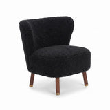 Emil Loungesessel | Premium Lammfell | Kurzhaar Schwarz