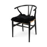 Stuhlauflage | Langhaar | Neuseeland | 40x40 cm Schwarz